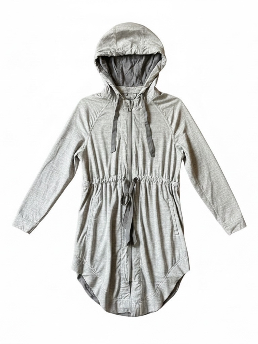 Lululemon Vitality Jacket Commuter Denim White Fossil Size 6 Light Hood Full Zip